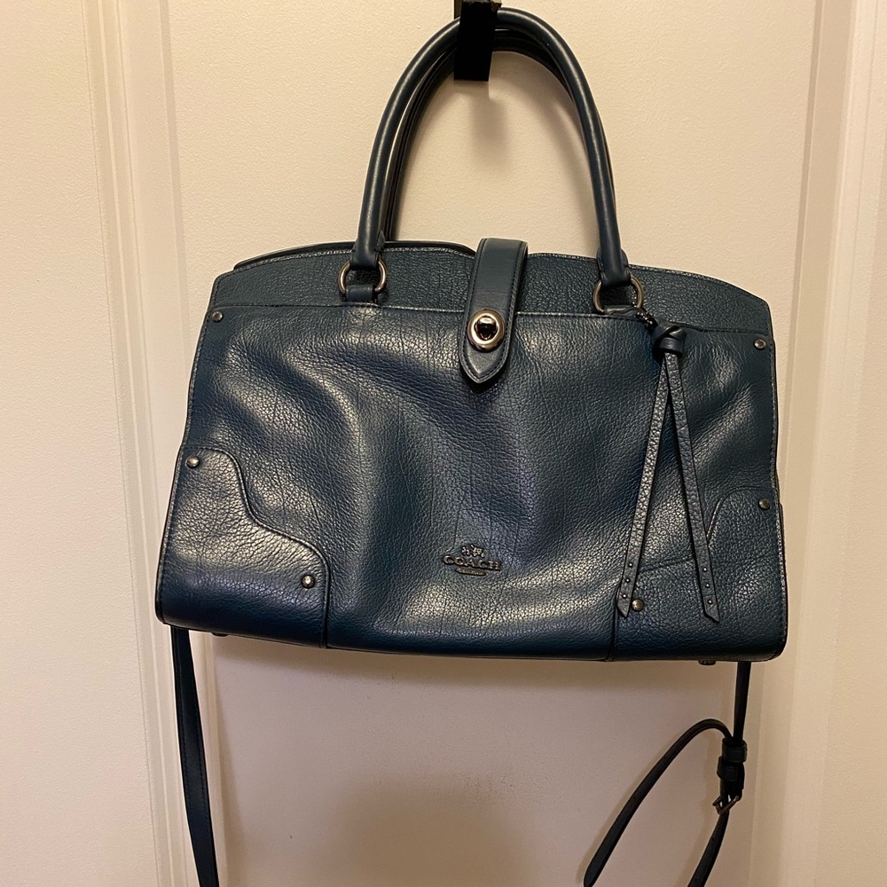 COACH Satchel with gunmetal detail